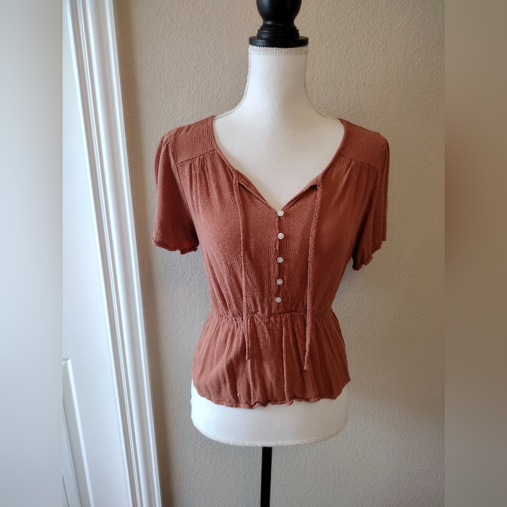 Abercrombie & Fitch Burnt Orange Blouse Women's Size XS